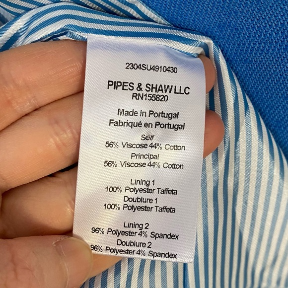 $598 NWOT Veronica Beard Behren Cropped Woven Blazer Jacket in Azure Blue Sz 6 - Picture 15 of 15